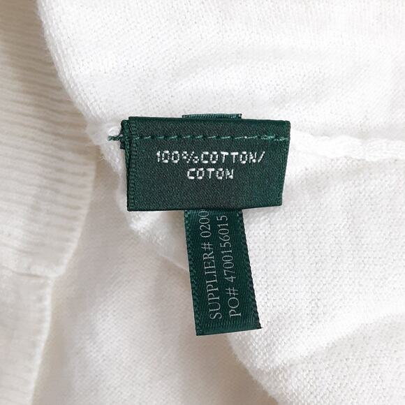 Lauren Ralph Lauren Green Label Tiny Button Cardigan Sweater Cream V Neck Y2K M - Picture 5 of 9